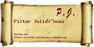 Pilter Juliánusz névjegykártya